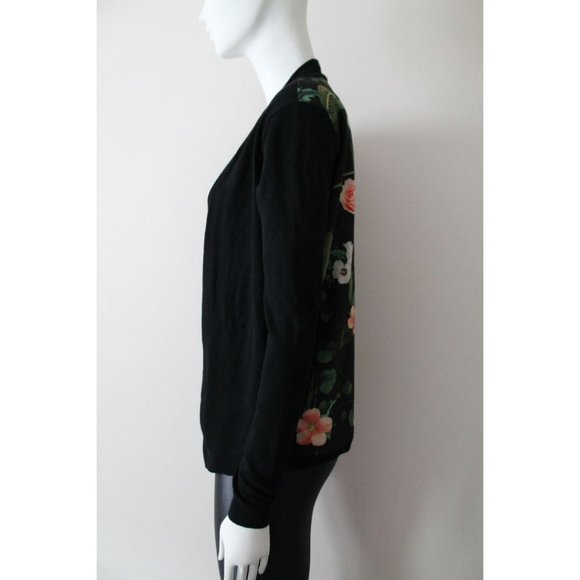 Ted Baker Memie Secret Trellis-Print Cardigan Sweater Black Size TED 1/ US 4 - Picture 4 of 8